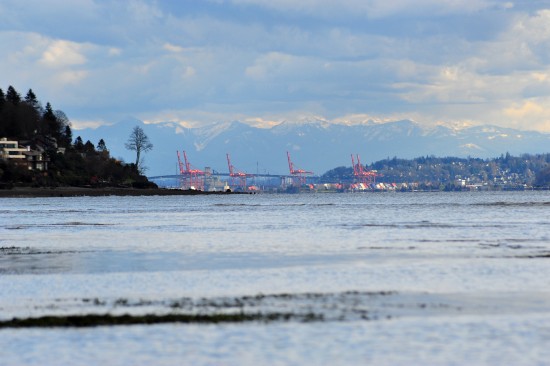 Hafen von Seattle vom Strand aus